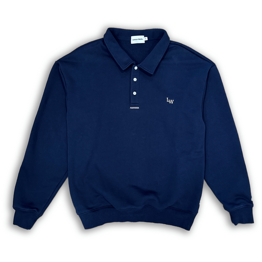 The Quarter-Button Sweatshirt in Navy